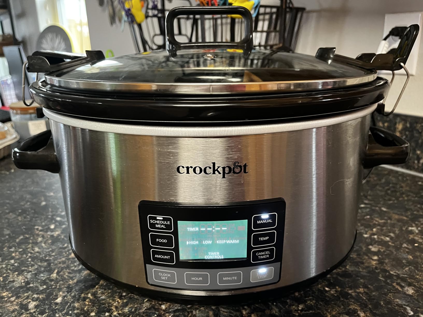 Crock-Pot 7-Quart Slow Cooker, Portable Programmable with Timer, Locking Lid, Stainless Steel; Perfect for Families and Gatherings customer photo 1