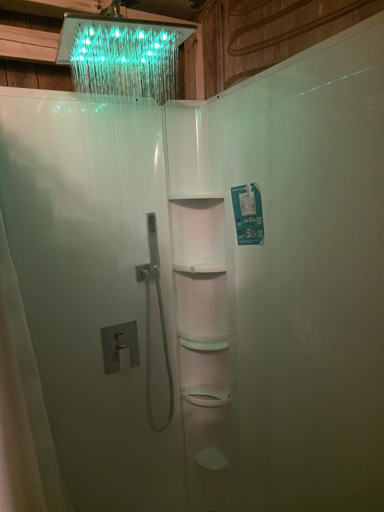 Brushed Nickle Shower System 12 Inch LED Rainfall Shower Head Brass Handheld Combo Set Bathroom Rain Shower Mixer Shower Rough-in Valve Body and Trim Included customer photo 1