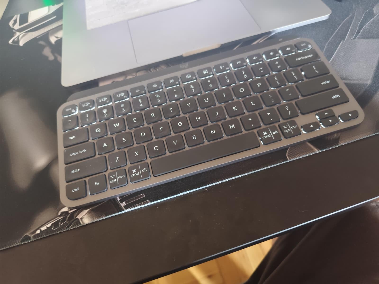 MX Keys Mini Minimalist Wireless Illuminated Keyboard - Graphite | USB-C rechargeable, pairs with 3 devices via Bluetooth, Smart keys flow, compatible with macOS/ iOS/Windows/Linux/Android customer photo 2