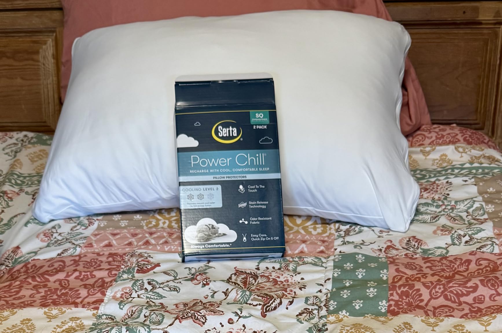 Serta Power Chill Cooling Pillow Protectors, Standard/Queen (2 Pack) customer photo 1