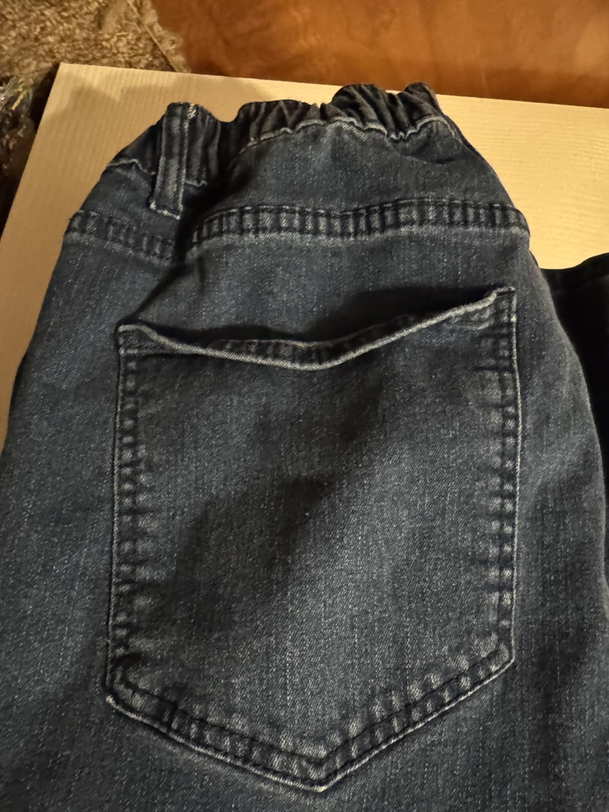 Mens Elastic Waist Jeans Relaxed Fit with Zipper and Button customer photo 1