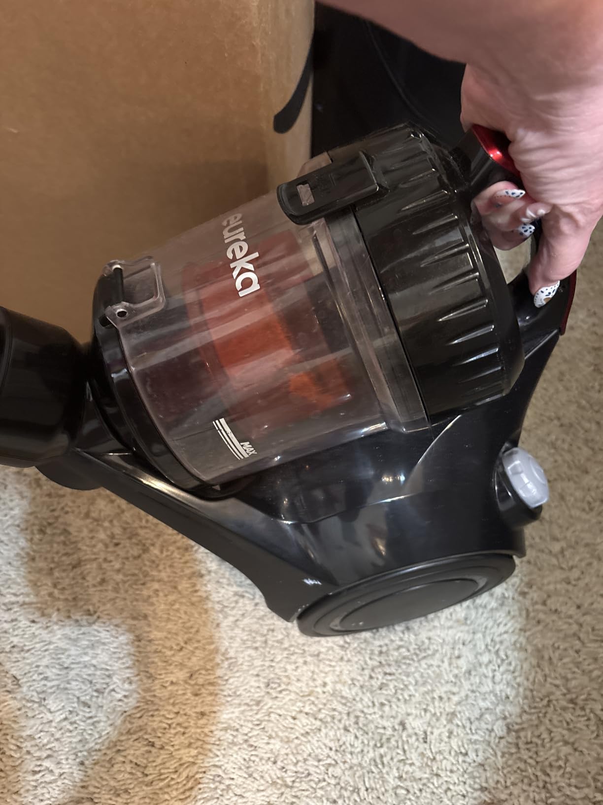 Eureka Bagless Canister Vacuum Cleaner, Lightweight Vacuum for Home, Red | NEN110D WhirlWind, Lightweight, power suction, ≤82 dBA. HEPA, 2.5L dust container, 2-in-1 vac customer photo 2