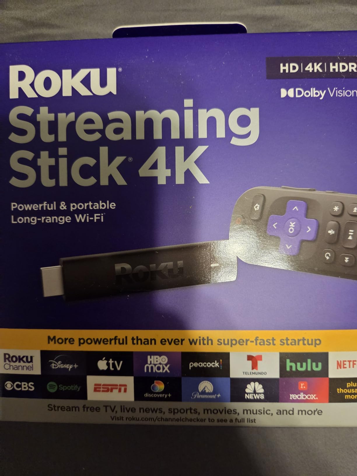 Roku Streaming Stick 4K with Voice Remote - HDR10+ & Dolby Vision | Compact 4K Streaming Device for TV with Roku Voice Remote & Long-Range Wi-Fi - Free & Live Local News, Sports customer photo 2
