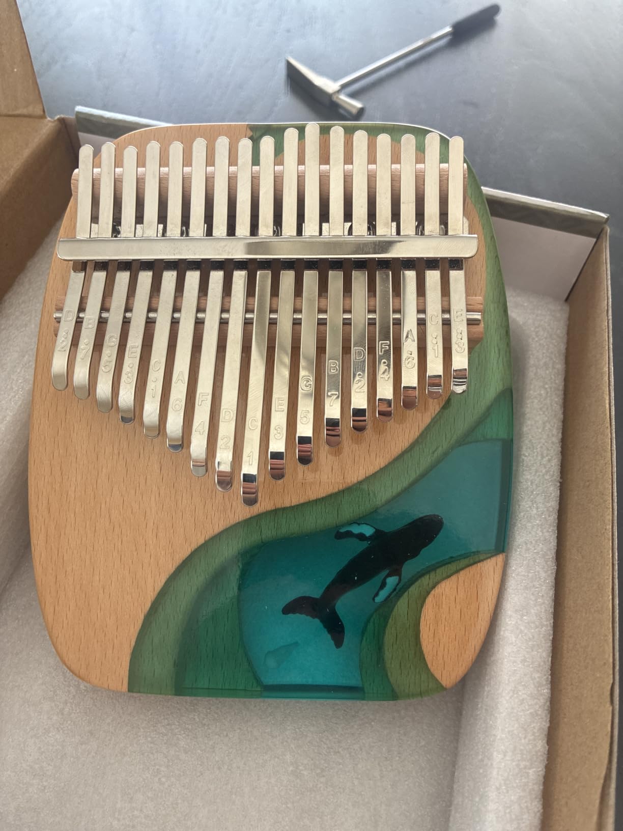 Ubblove Kalimba Thumb Piano 17 Keys | Clear Tone Mbira Music Instrument for Beginner Practice Includes Hammer Bag Book Stickers customer photo 1