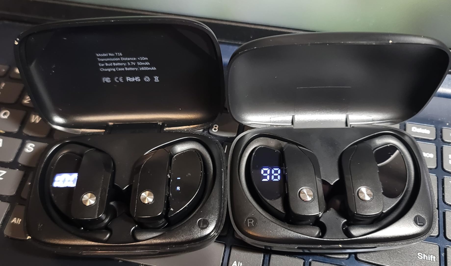 bmanl Wireless Earbuds Bluetooth Headphones Over Ear Hooks Ear Buds with 80H Playtime, LED Power Display, Dual Mic Clear Calls, Sports Wireless Ear Buds Bluetooth Earbuds for Running Gym Workout Black customer photo 2