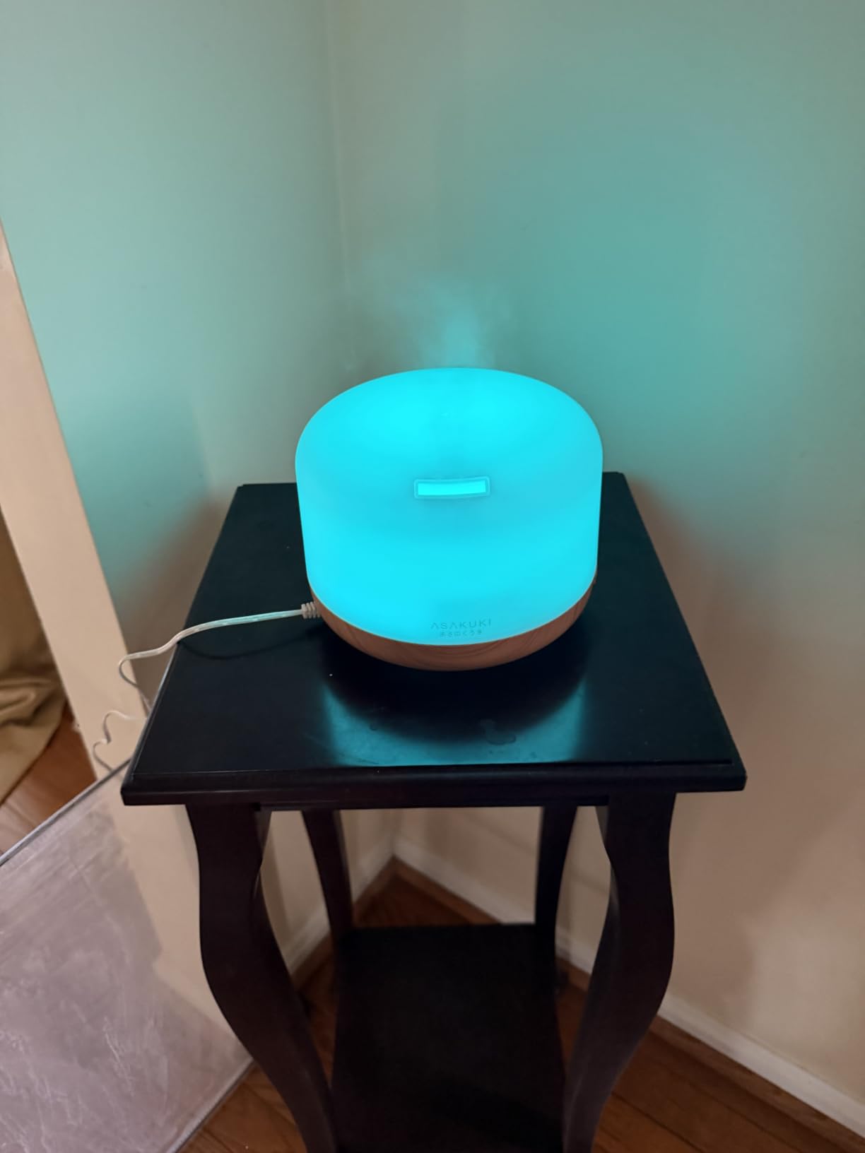 ASAKUKI Essential Oil Diffuser, 300ml Aromatherapy Oil Humidifier | Ultrasonic Diffuser with 7 Colors LED Lights, 2 Mist Mode for Home Bedroom (Wood Grain) customer photo 1