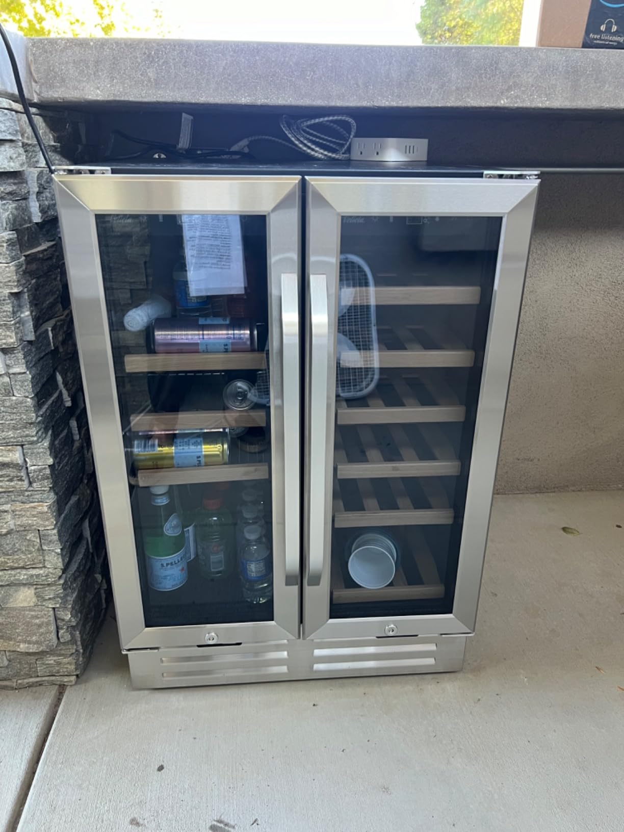 Wine and Beverage Refrigerator, 24 Inch Dual Zone Fridge with Glass Door, Built-In Cooler with Powerful and Quite Cool System/18 Bottles and 88 Cans Capacity Bverage Cooler customer photo 1