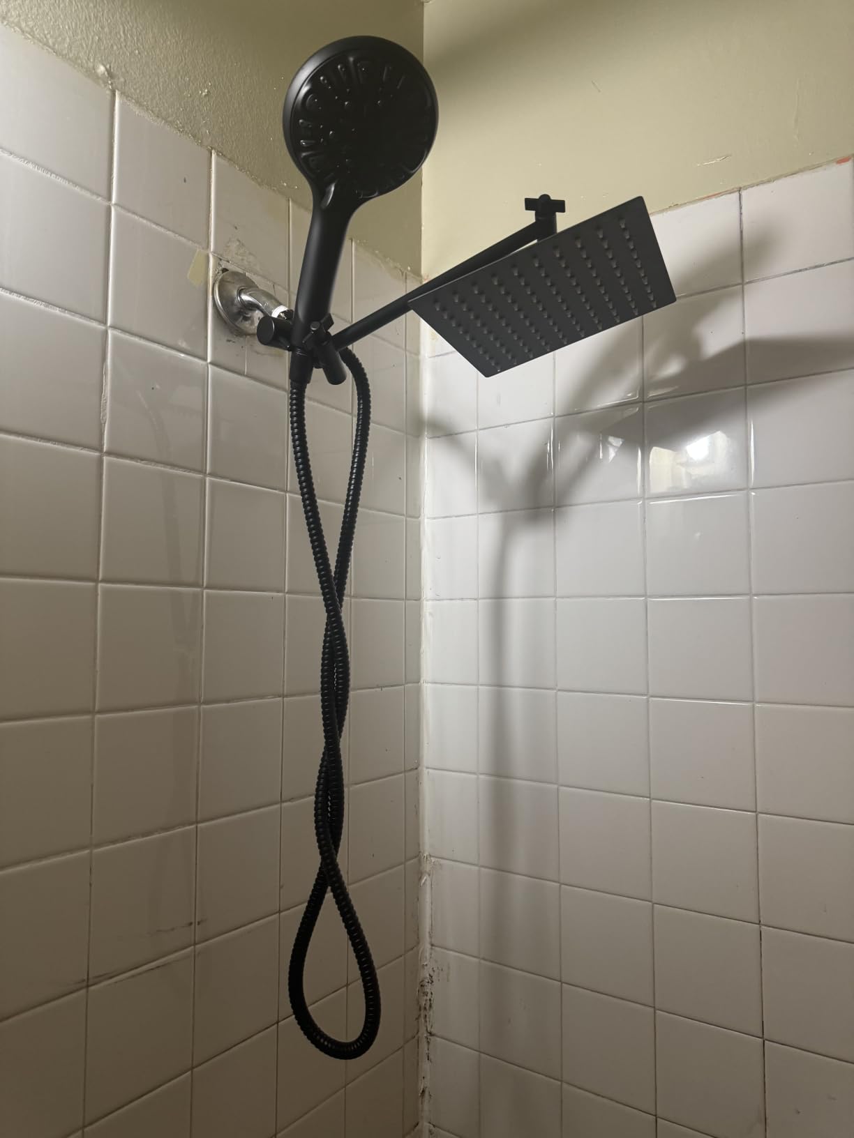 Shower Head, 10'' High Pressure Rainfall/Handheld Shower Combo, Chrome | 9 Settings, Anti-leak Shower Head with 11'' Extension Arm, Holder, Hose, Height/Angle Adjustable Shower, 1.75GPM customer photo 2