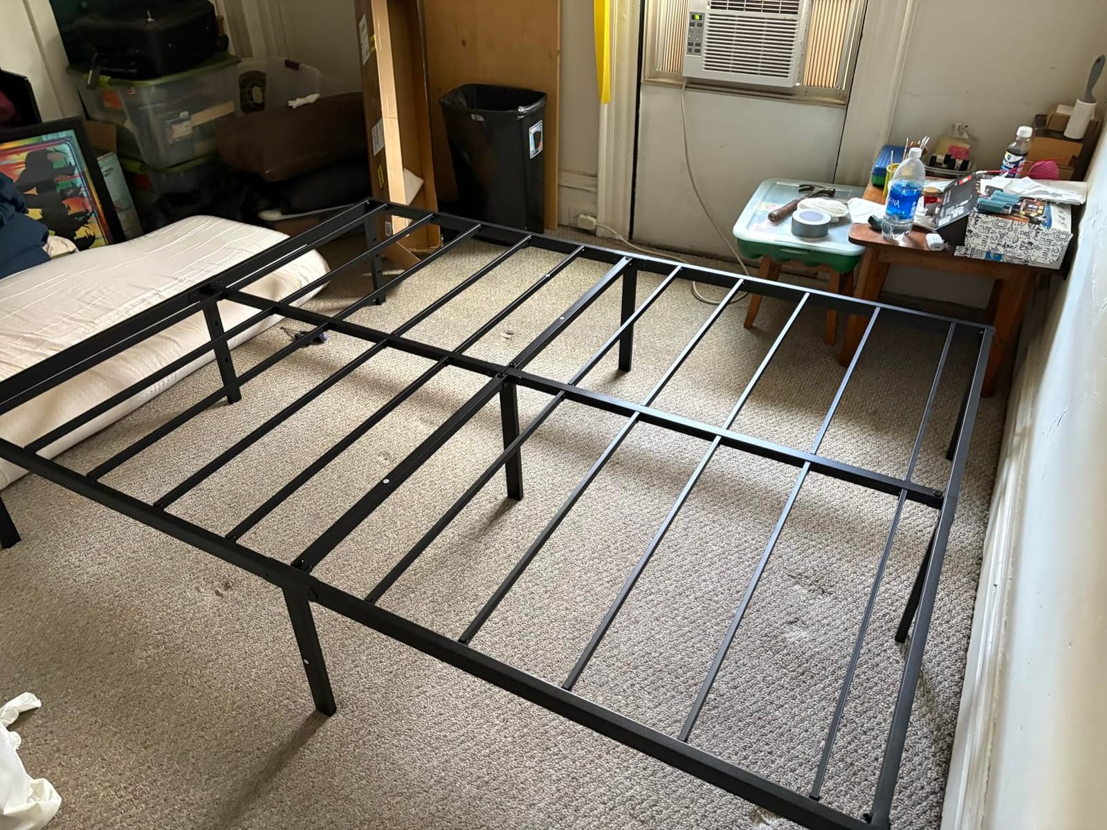 Upcanso 16 Inch Queen Bed Frame No Box Spring Required Metal Platform | Queen Size Bed Frames with 14 Inch Storage, 3,500 lbs Heavy Duty Steel Slats Support, Easy Assembly Mattress Foundation customer photo 1