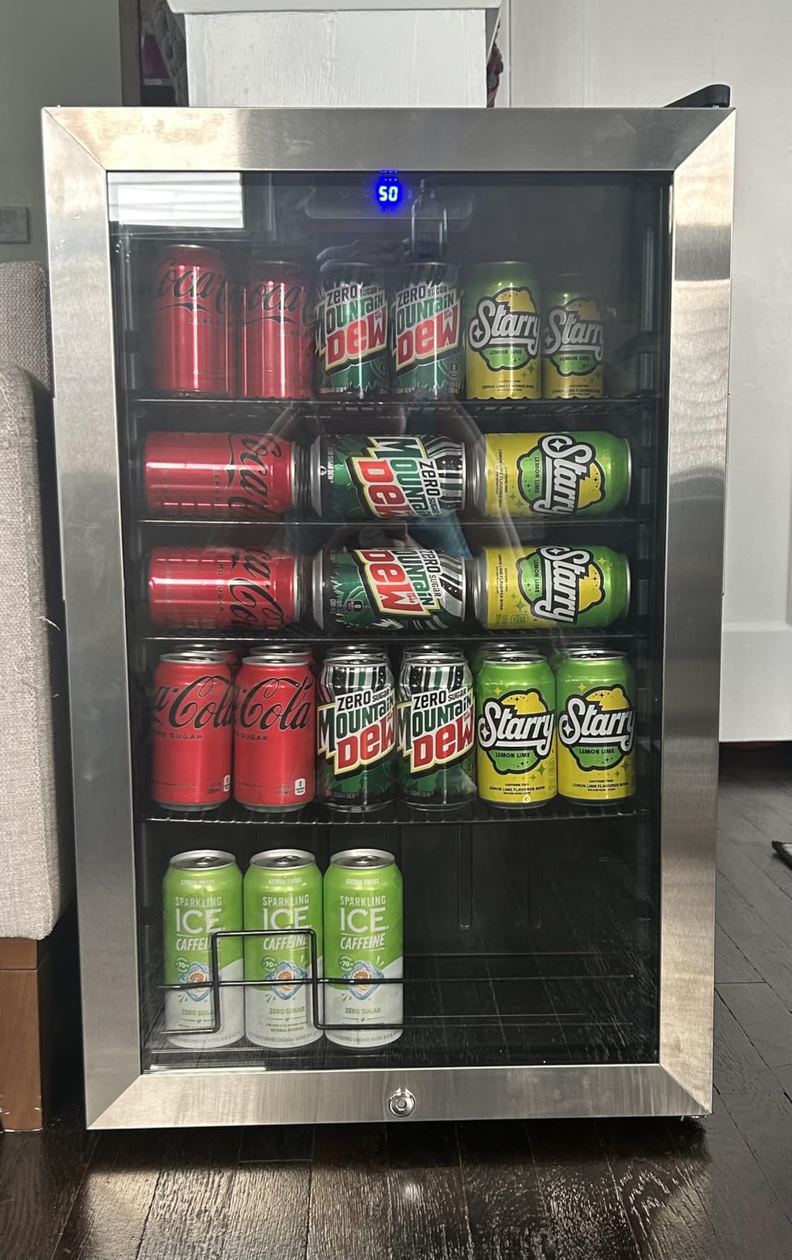 24 Inch Beverage Refrigerator Cooler, 210 Cans Wide Beverage and Beer Fridge with Glass Door and Powerful Cooling Compressor, Built-in/Freestanding Drink Fridge for Kitchen, Bar or Office customer photo 1