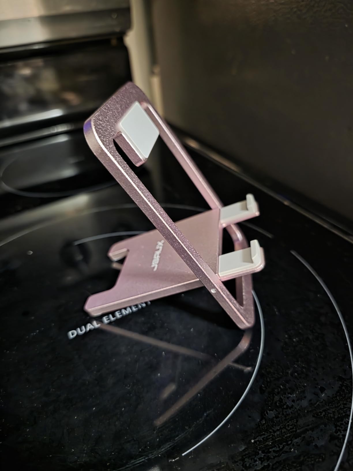 JSAUX Fold-Flat Cell Phone Stand, Adjustable Desk Holder-Gray | Easy to Carry, Travel Friendly, for 4-8 Inch Phones, 0-90° Viewing, Sturdy Aluminum, Reinforced Swivel, Charging Access customer photo 1