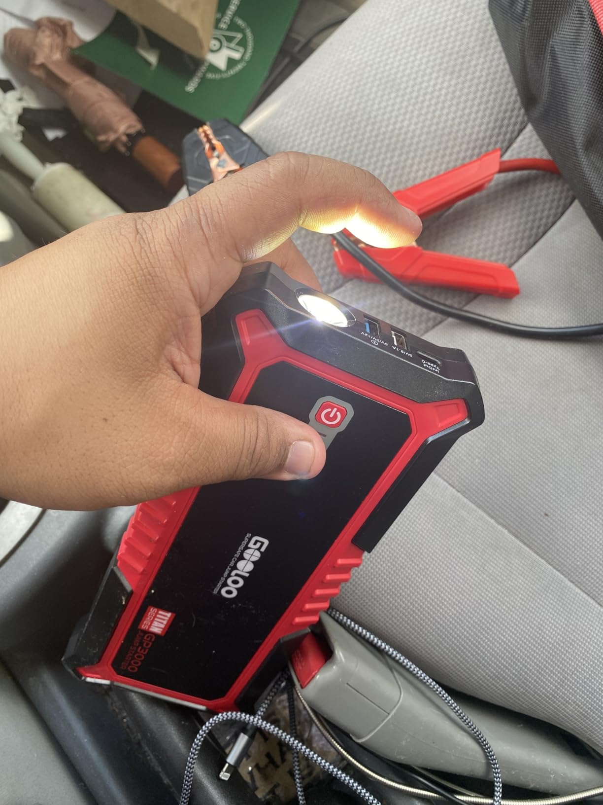 GOOLOO GP3000 Jump Starter, 3000A Peak Car Starter (9L Gas or 7L Diesel) | Supersafe Car Battery Booster Pack - BOOST Mode for Dead Batteries - 16,000mAh Capacity - 3 Modes LED Flashlight customer photo 2