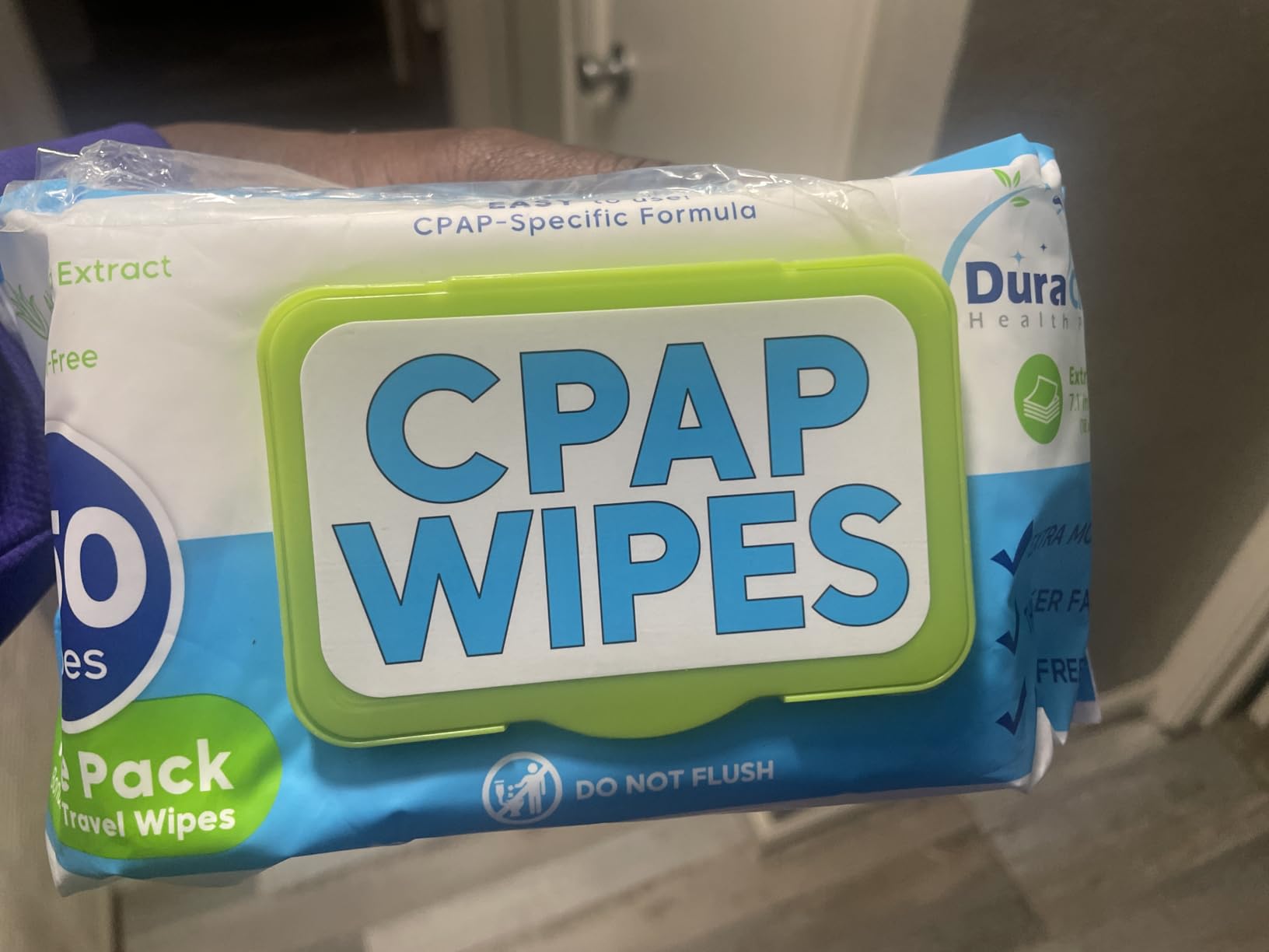 CPAP Mask Wipes - 150 Count Jumbo Pack + 6 Travel Sheets - Dura Cleanse Extra Large, Extra Moist Cleaning Wipes for Full Face, Nasal Masks Unscented Cleaner for CPAP Machine, Supplies and Accessories customer photo 1