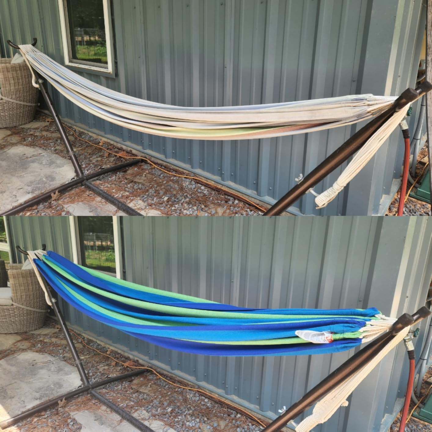 Brazilian Double Hammock with Tree Straps, Extra Large, 450 lbs Capacity | Soft Woven Cotton Fabric, 94.5 × 63 in, 2-Person Hammock with Carry Bag customer photo 2
