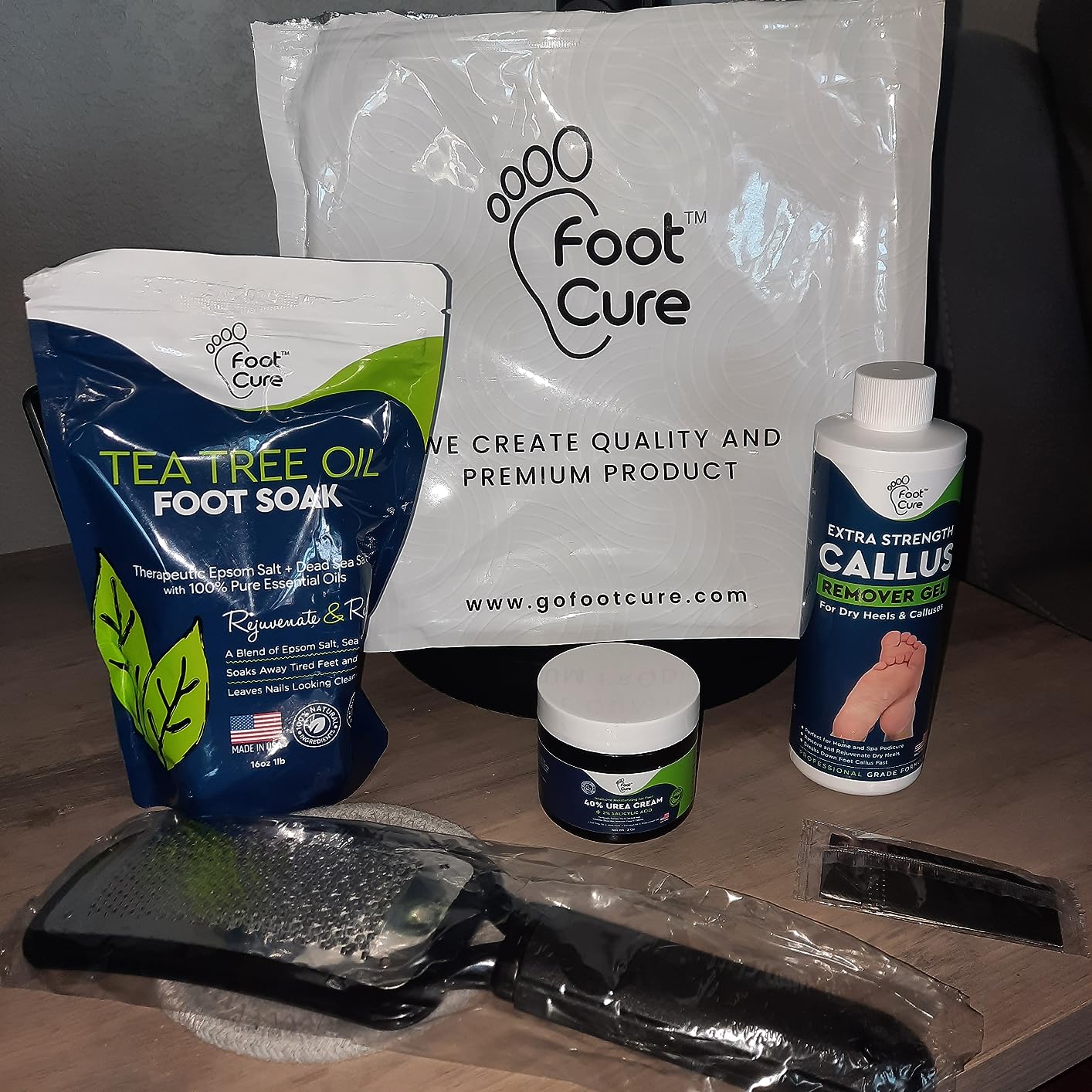 Foot Callus Remover Pedicure Set - Epsom Salt Foot Soak & Callus Remover Gel, Antifungal Cream and Feet Exfoliator for Dead Skin, Pedicure Tools for Feet at Home, Made in USA (4 Piece) customer photo 1