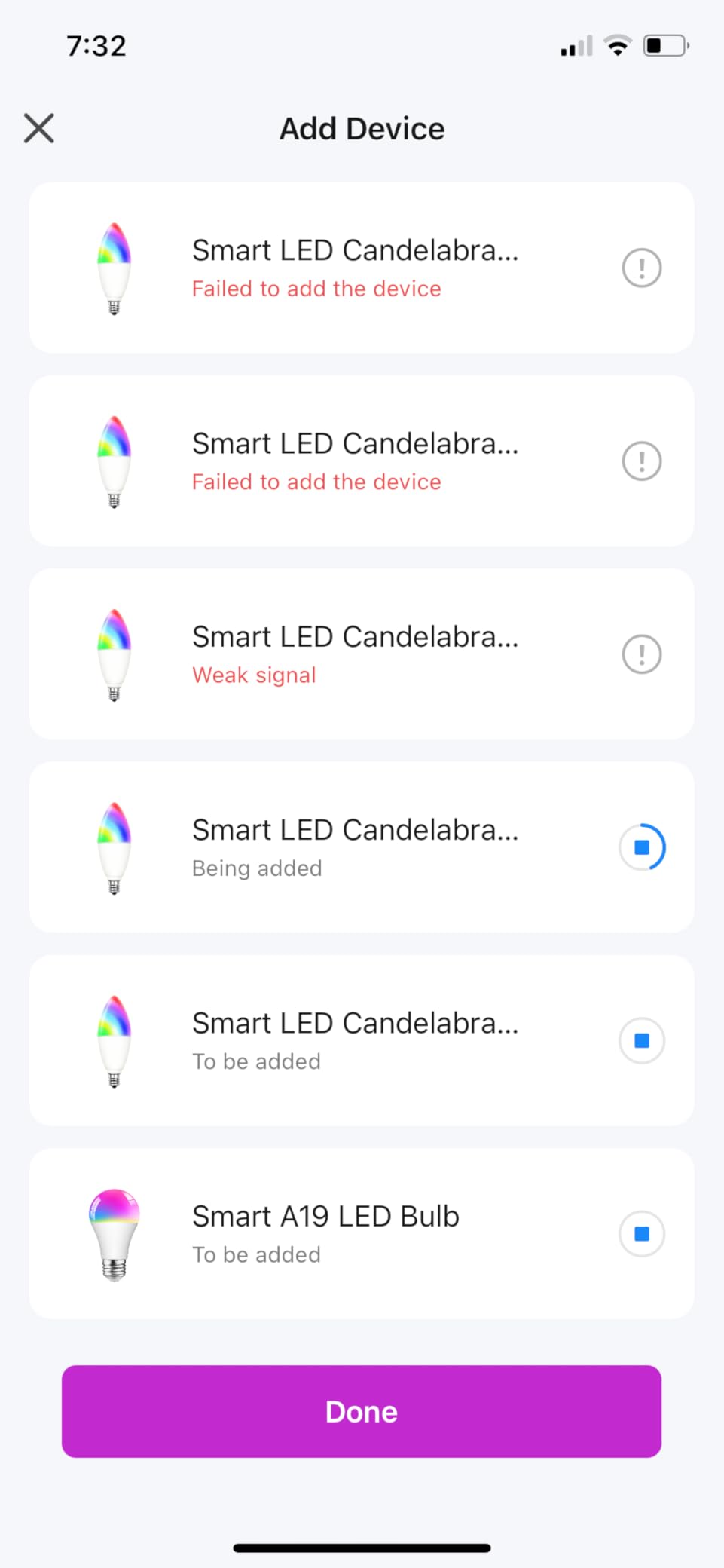 Lightinginside Smart E12 LED Bulbs 60W Work with Alexa/Google Home, 4PCS | No Hub Required, 500LM 6W RGBCW Candle Chandelier Smart bulb Work with SmartLife, 2.4G WiFi & BLE Candelabra Bulb, ETL Listed customer photo 1