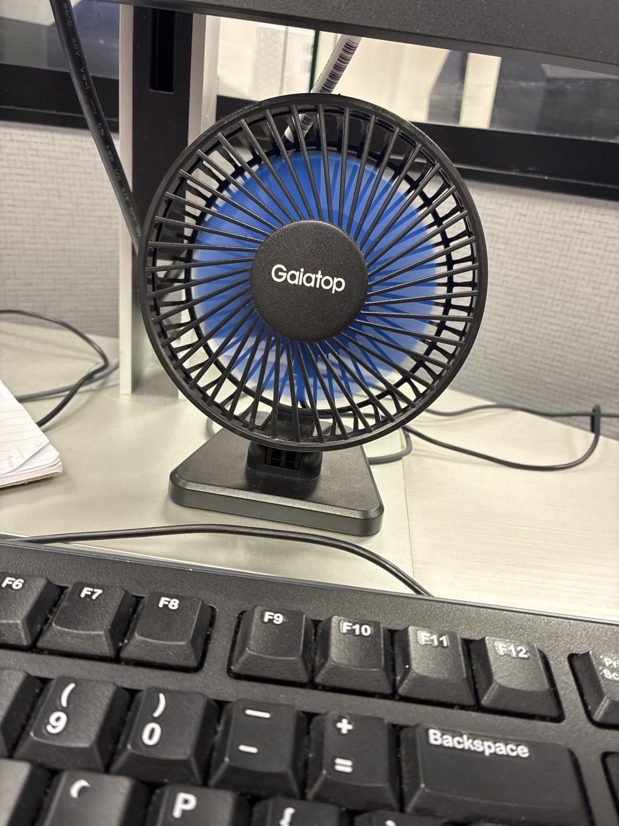 Gaiatop USB Desk Fan, Small But Powerful, Personal Portable Quiet 3 Speeds, Adjustable Mini Table Desktop fan for Cooling Home Office Car Summer Travel Gifts Blue customer photo 2