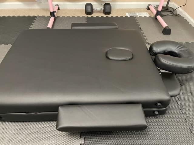 Memory Foam Massage Table Premium Portable Foldable Massage Bed Height Adjustable, 84 Inches Long 28 Inches Wide Home Salon Spa Bed Tattoo Table with Accessories & Carrying Case, Easy Set Up, Wooden Leg customer photo 2