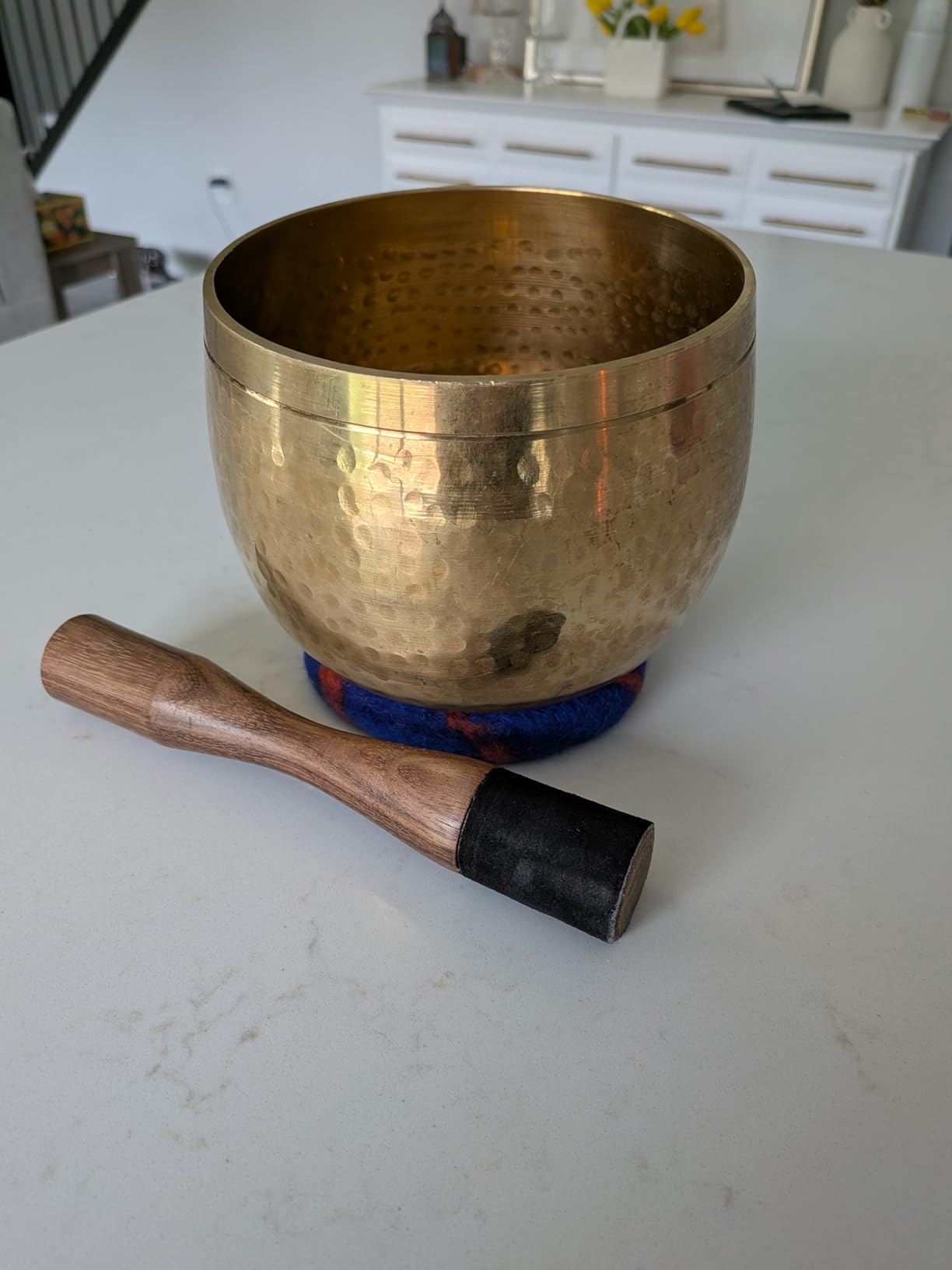 Relaehih Tibetan Singing Bowls Set - Hand-hammered in Nepal Sound Bowl for Meditation, Yoga, Chakra, Meditation Accessories, Unique Gifts for Women, Men (Blue, 5 inch) customer photo 1