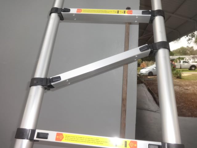 Telescoping Extension Ladder 14.5 FT, Folding Telescopic Aluminum Ladders, Lightweight Collapsible Ladder Step for RV Roof Attic Home, 330 LB Capacity customer photo 1