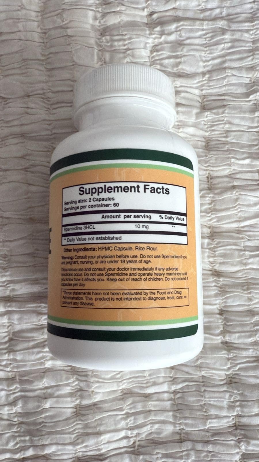 Spermidine 10mg, Cellular Renewal, Healthy Aging + Hair, 120 Capsules | Healthy Aging + Hair Supplement, ~5.7mg Actual Spermidine Disclosed, Supports Autophagy (Cell Cleanup), No Caffeine customer photo 1