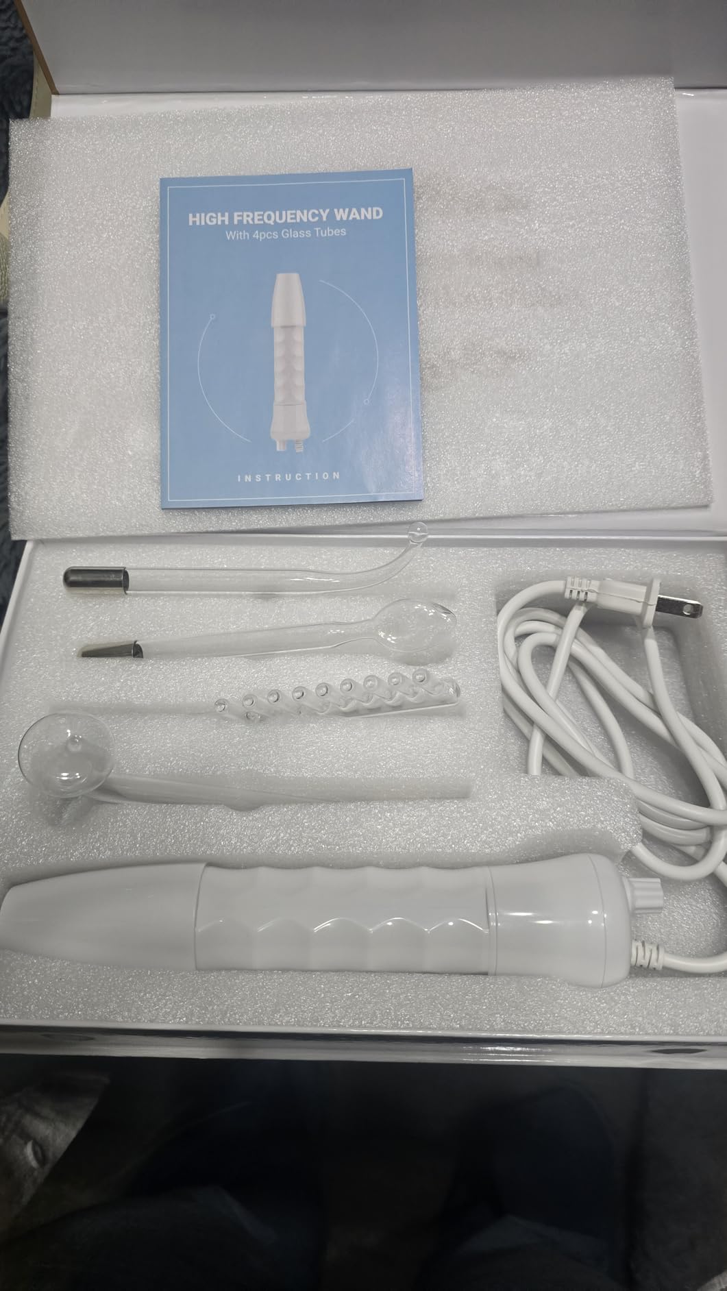 High Frequency Facial Wand - Uaike 4 in 1 Violet Portable Handheld | High Frequency Facial Machine - at Home Face Skin Wand Device with 4 Pcs Purple Glass Tubes customer photo 2