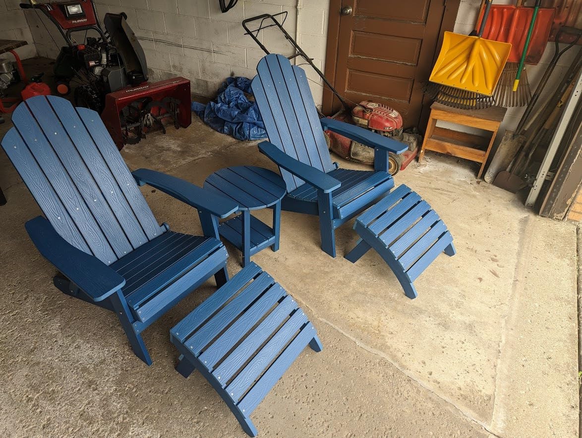 Folding Adirondack Chair for Outdoor, Easy to Assemble & Comfortable | All Weather Composite Plastic Adirondack Chairs for Outside Fire Pit Patio Lawn Garden Backyard Use customer photo 2