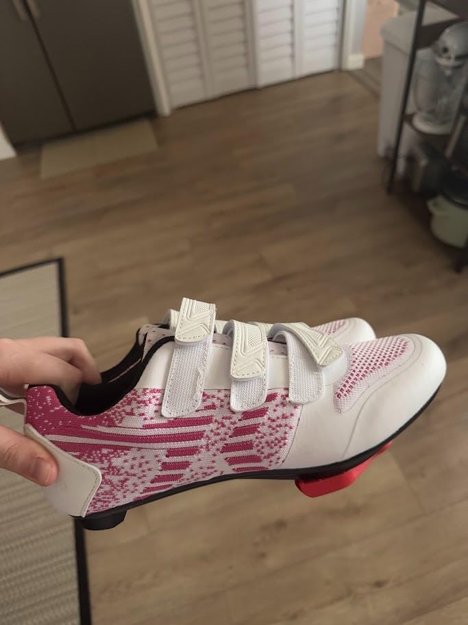 Kyedoo Unisex Road Bike Cycling Shoes Compatible with Peloton & SPD | Cycling Bike Riding Biking Shoes, for Men Women, 3 Straps, Pre-Installed Delta Cleats, for Indoor Outdoor Cycling customer photo 1