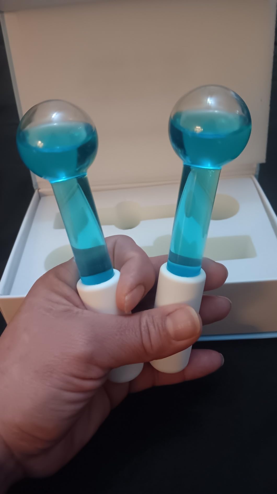 Ice Cryo Sticks Facial Globe with Golded Essence- 2PC Cooling Globes for Cold or Hot Skin Massagers, Face Globe for Skin Care Routine customer photo 2