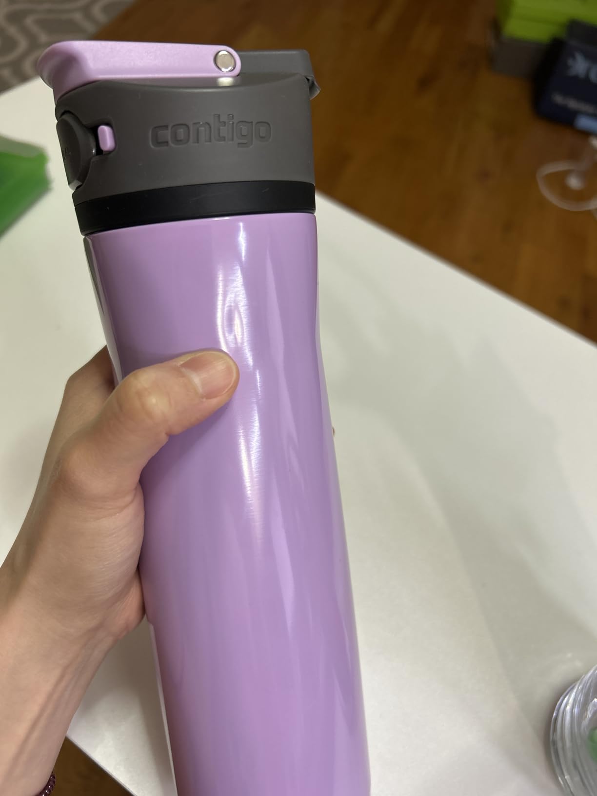 Contigo Cortland Chill 2.0 Blueberry Stainless Steel Water Bottle Vacuum-Insulated Spill-Proof Lid 24oz Ideal for Hot or Cold Drinks Interchangeable Lid Perfect for Kids & Adults customer photo 1