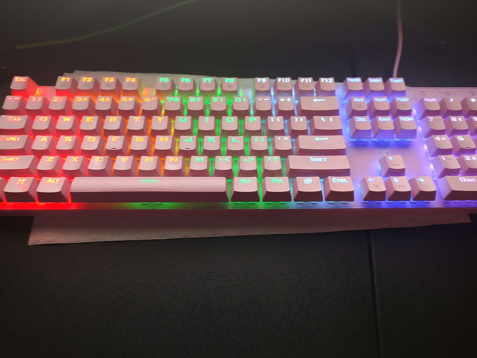 RisoPhy Mechanical Gaming Keyboard, RGB 104 Keys Ultra-Slim LED Backlit USB Wired Keyboard with Blue Switch, Durable Abs Keycaps/Anti-Ghosting/Spill-Resistant Computer Keyboard for PC Mac Xbox Gamer customer photo 2