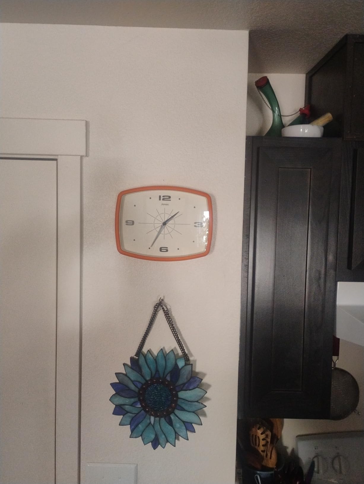 JONES CLOCKS Movie wall Clock | Rectangular Retro Clock | 10 inch | Orange | Cool mid-Century Designer Look for Kitchen, Living Room or Office customer photo 2