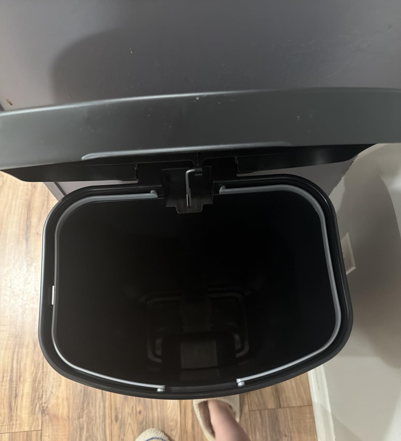 Glad Trash Can with Clorox Odor Protection | Plastic Bin, 13 Gallon, Grey | Kitchen Waste Bin | Hands Free with Step On Foot Pedal and Garbage Bag Rings customer photo 2