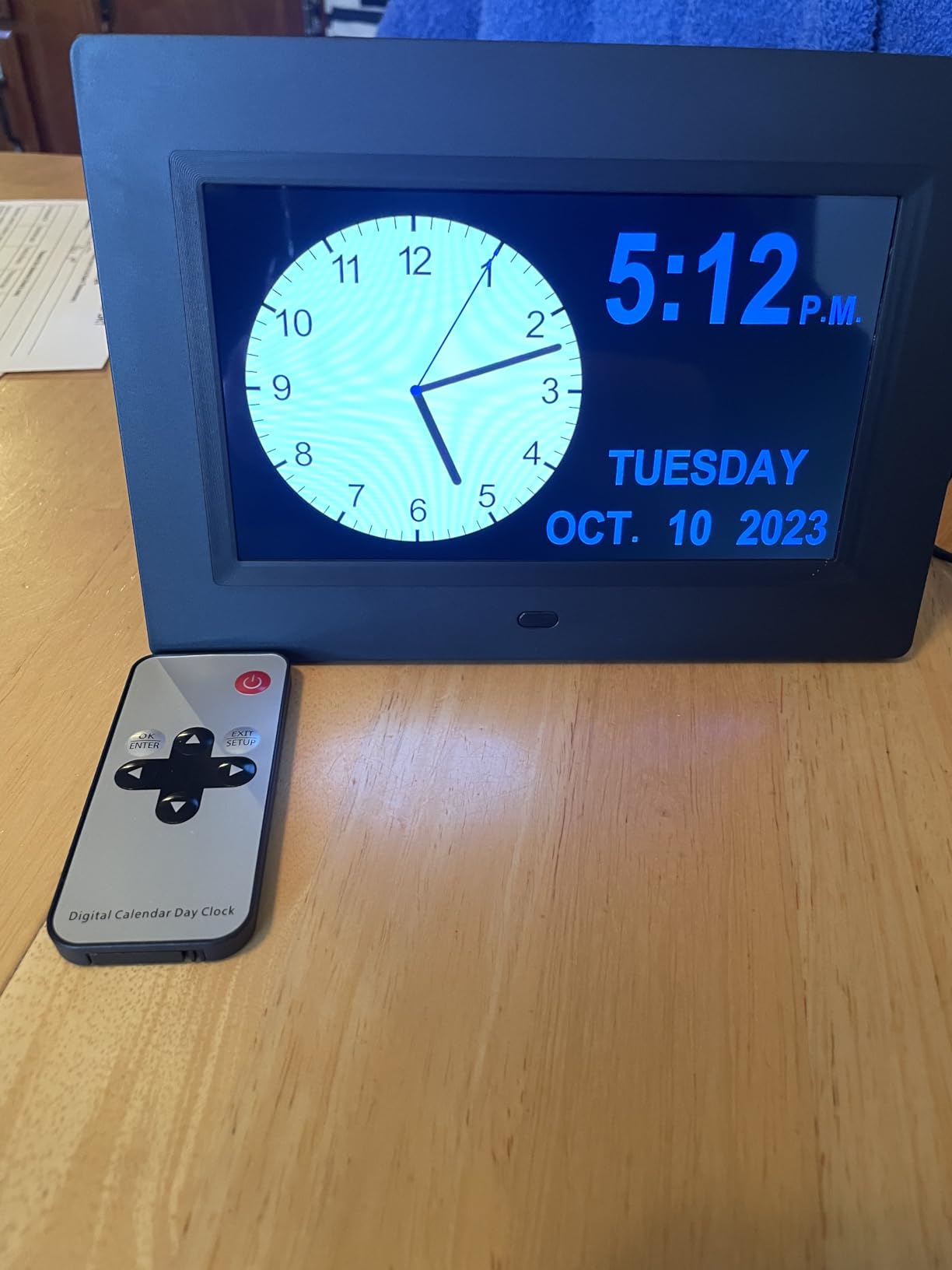 MASSII 27 Alarms Digital Talking Clock with Time Date Announcement, Auto DST, 20 Custom Reminders, 10-Level Dimmer, Sleep Trainer, Large Day Calendar Clock for Elderly Dementia Alzheimers -with Remote customer photo 1