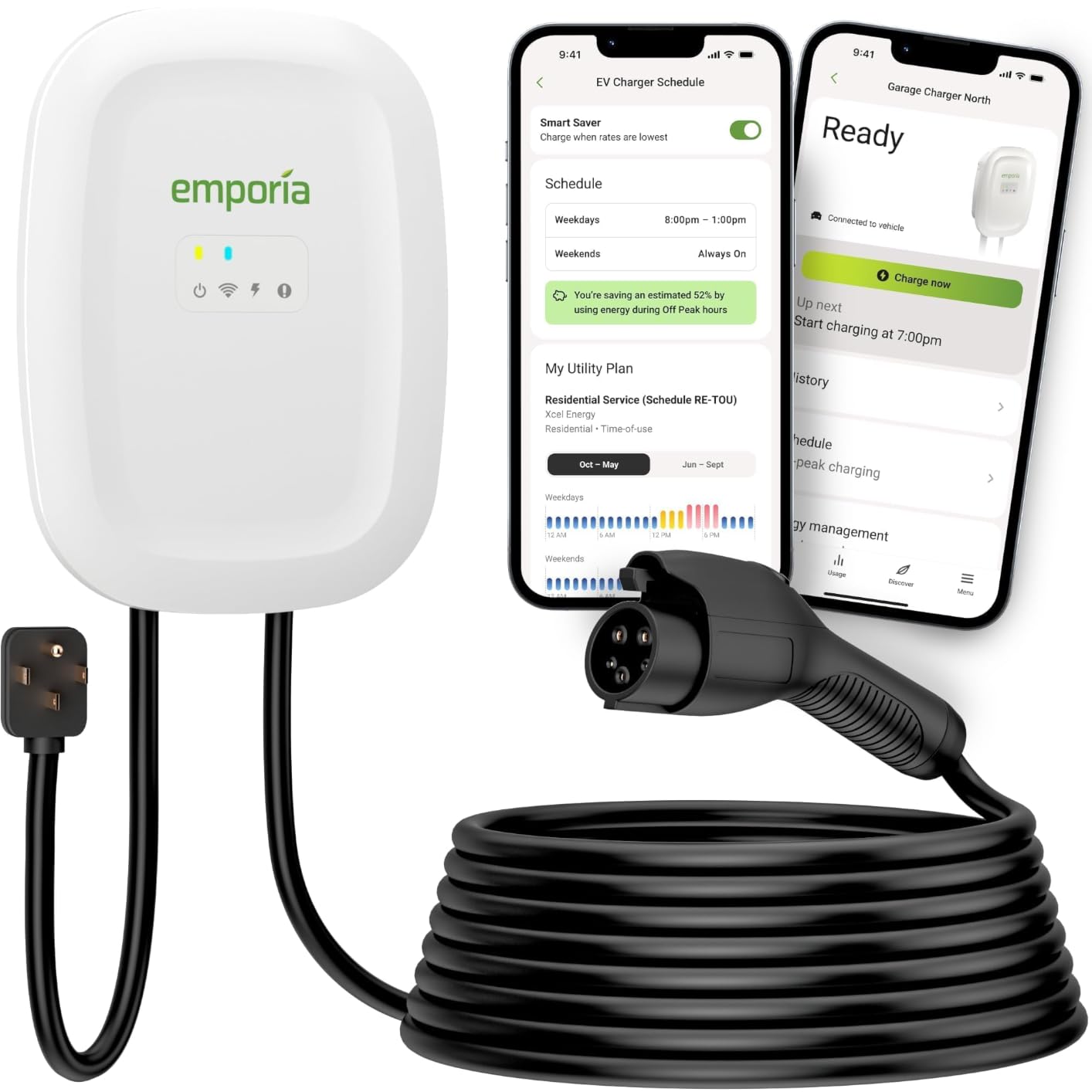 EMPORIA Level 2 EV Charger w/ J1772 Connector - 48 Amp, 240V WiFi Enabled Electric Vehicle Charging Station, 25ft Cable, NEMA 14-50, White customer photo 2