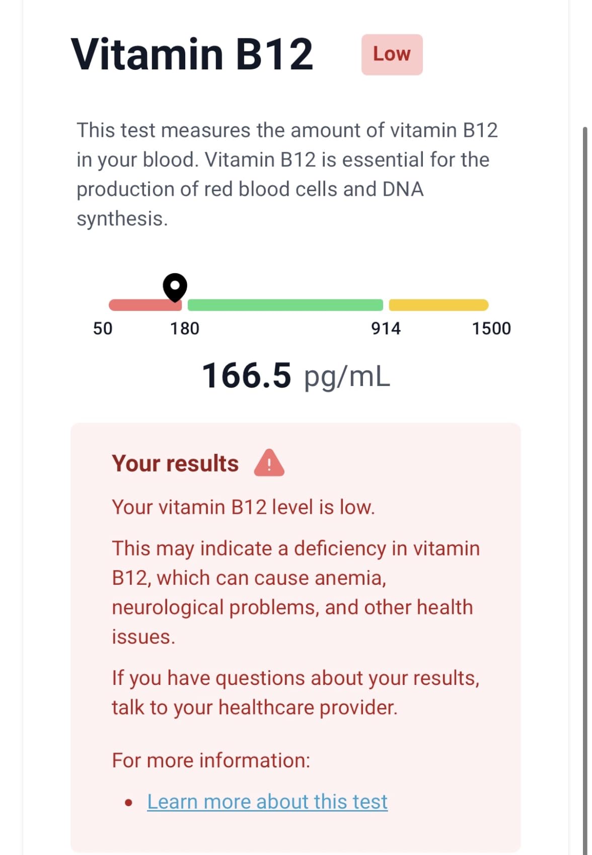 Verisana Vitamin B12 Test - Determine Your Vitamin B12 Value Easily & Conveniently from Home - Analysis by CLIA-Certified Lab customer photo 1