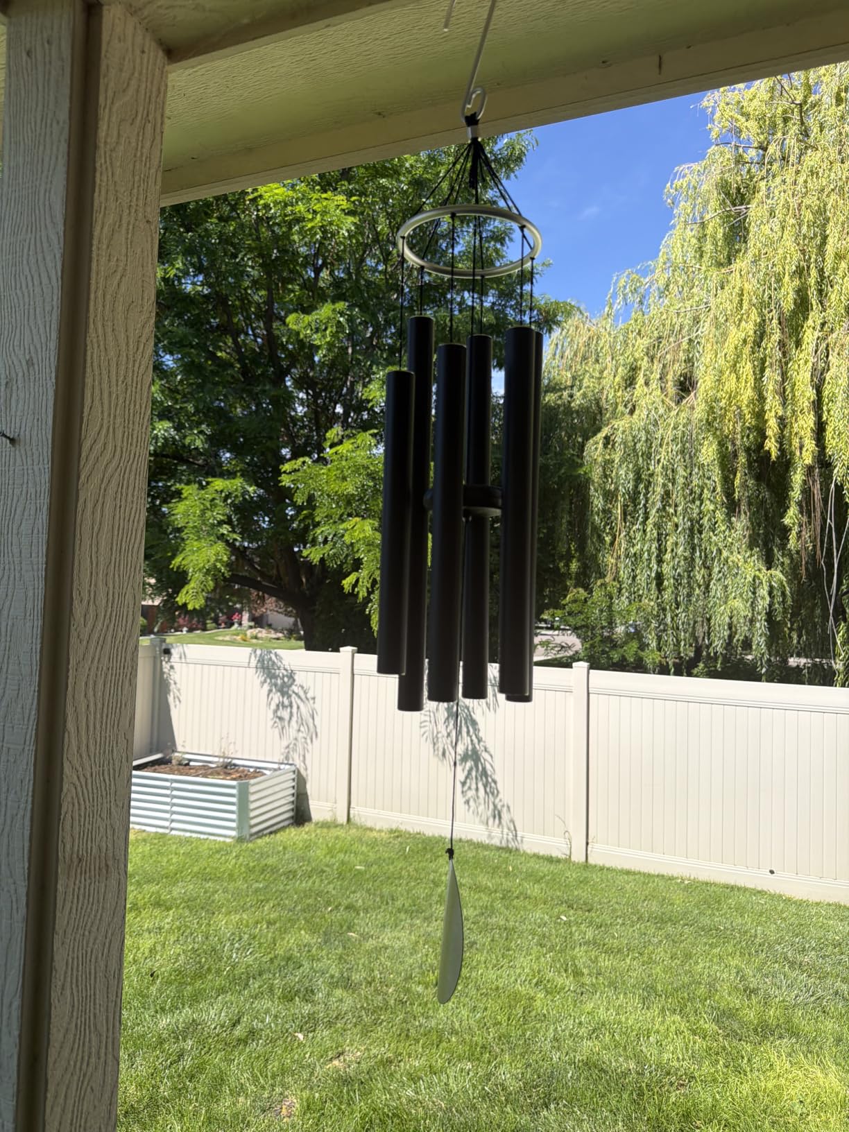 ASTARIN Extra Large Wind Chimes Outdoor Deep Tone 66 Inch | Wind Chimes for Outside with 6 Tubes Tuned Relaxing Melody, Memorial Wind Chimes Large for Mom, Garden Decor, Black customer photo 1