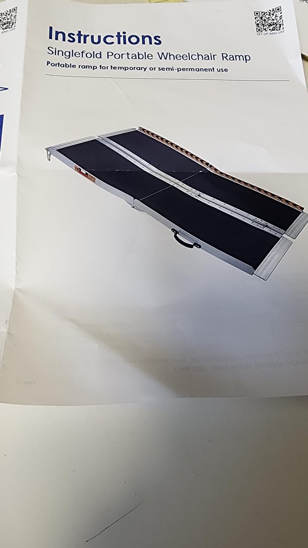FACHNUO 8FT Portable Wheelchair Ramp for Home Steps, with Support Legs | 800LBS Capacity, Easy Storage, No Set Up, with Handle, Stable&Sturdy Aluminum Ramps for Electric Chairs/Doorways, Non-slip customer photo 2