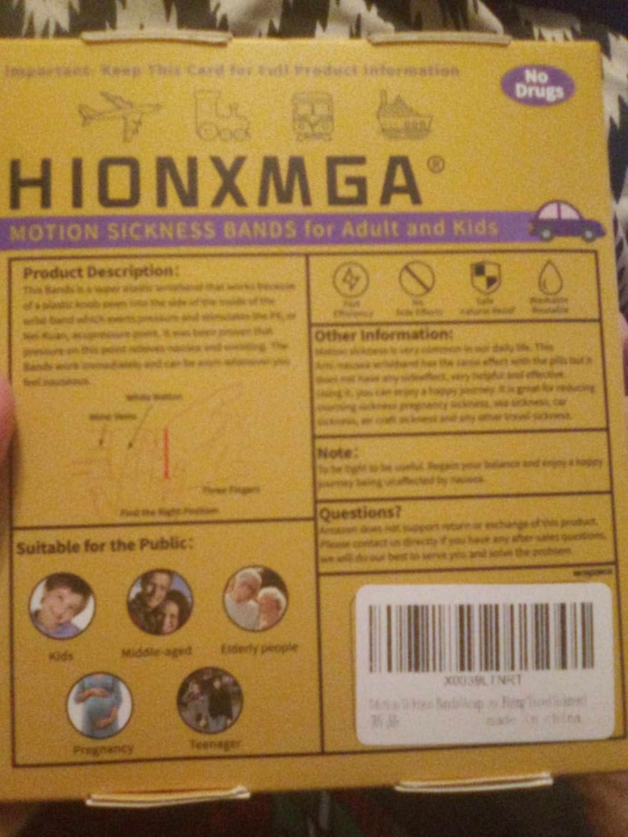 HIONXMGA 6 Pairs Motion Sickness Bands, Natural Acupressure Wristbands | Morning & Motion Sickness Relief - Ideal for Car, Cruise & Flight Travel - for Adults and Kids customer photo 1