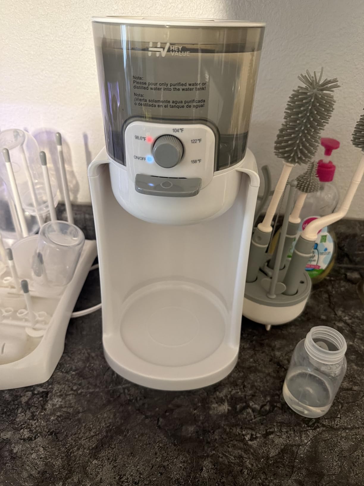 HEYVALUE Water Warmer for Baby Formula with Night Light, Bottle Warmer, White | 4 Temperature Control & 72H Keep Warm, Detachable Tank, Instantly Dispenses Warm Water, Feed Baby More Easier and Healthier customer photo 2
