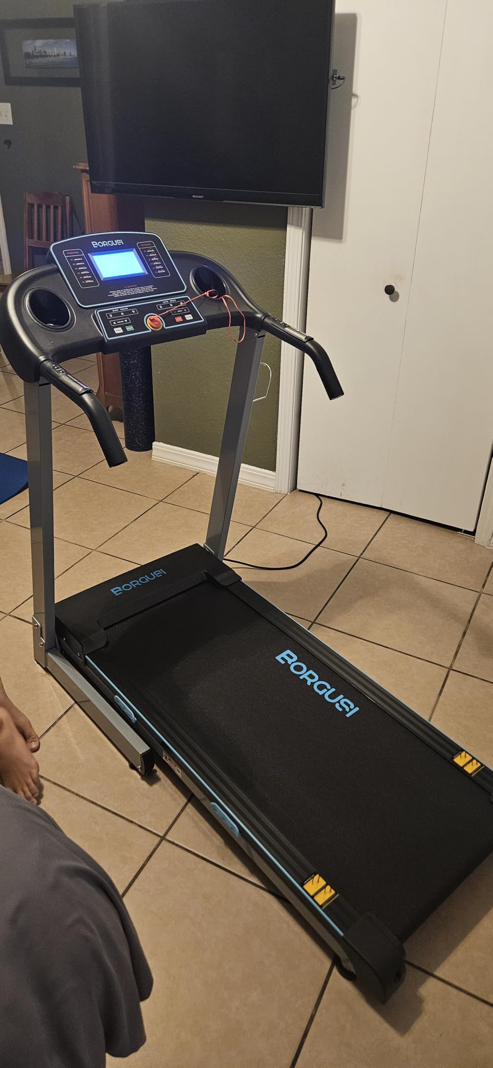 BORGUSI Treadmill with Auto Incline Folding Electric Treadmill for Home | 300 lb Capacity, 3.0HP, Running Machine with 45.3