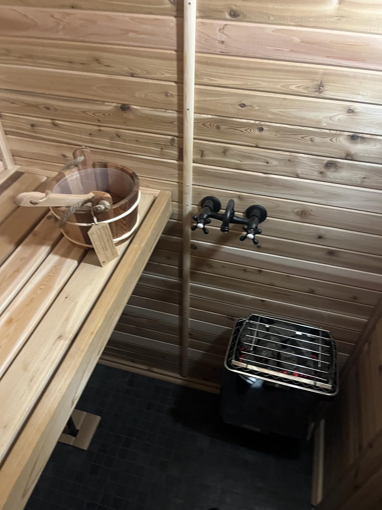 Sauna Bucket and Ladle Set - Handmade from Canadian Red Cedar Wood - Natural Rope Handle - 1 Gallon (4 Liters) Water Capacity customer photo 1