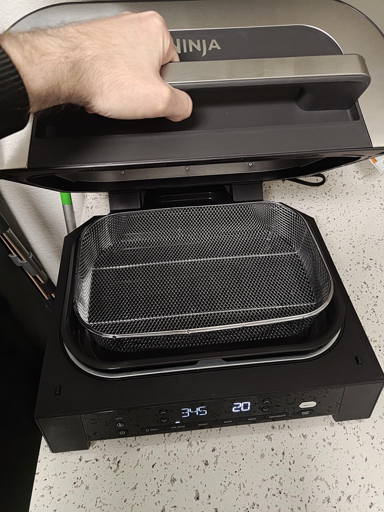 Ninja Foodi Smart XL 6-in-1 Indoor Grill & Air Fryer, Black/Silver, DG551 with Foodi Smart Thermometer customer photo 1
