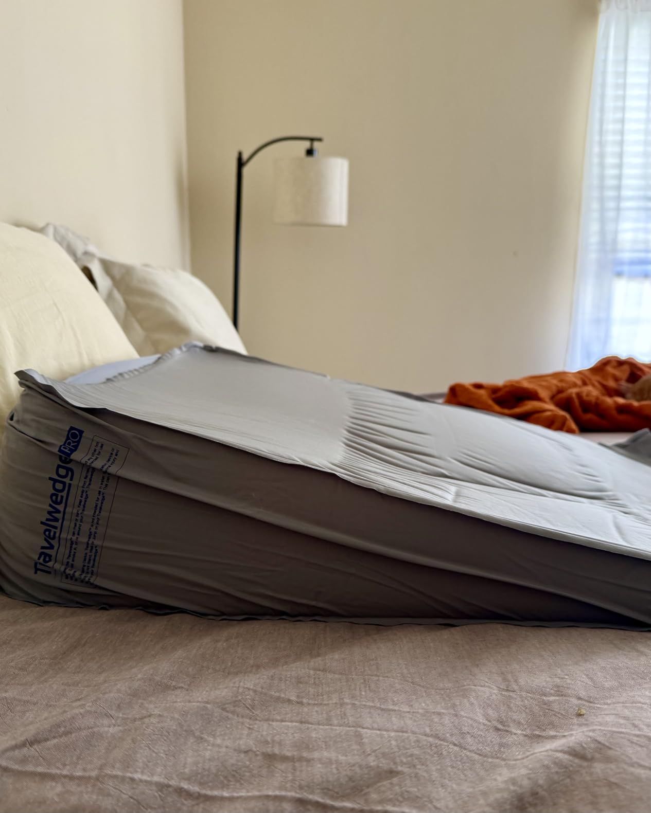 Self-Inflating Bed Wedge Pillow | Lightweight for Travel | Wedge Pillow for Sleeping and Acid Reflux, Heartburn, and GERD Pillow (30 Inch - Checked Bag Version) | Doctor recommended customer photo 2