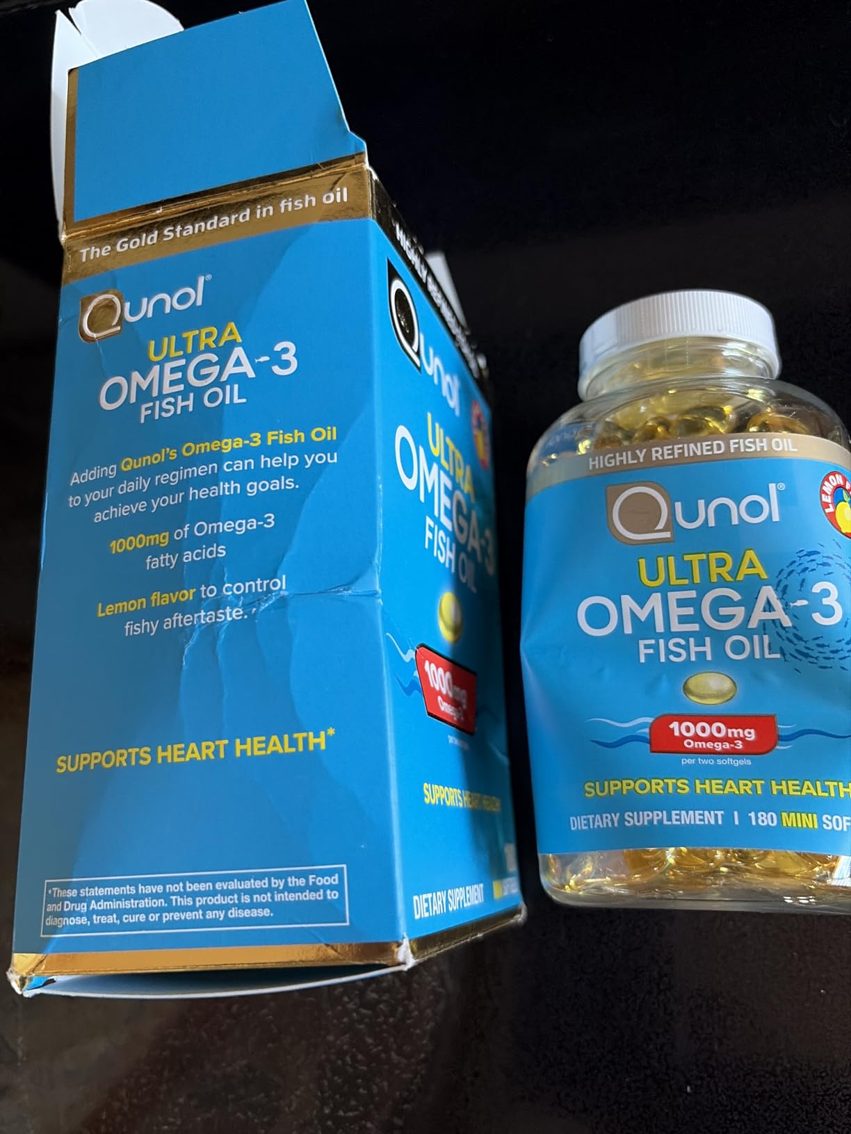 Qunol Ultra Omega-3 Fish Oil Mini Softgels, 1000mg EPA + DHA, 180ct | High Potency, Ultra-Purified Fish Oil, Support Heart Health and Brain Health, Lemon Flavor, Easy to Swallow Minis customer photo 1