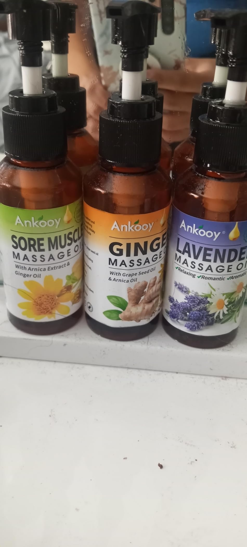 3 Pack Massage Oil for Massage Therapy, Sore Muscle Arnica Oil & Relaxing Lavender Oil & Ginger Oil Lymphatic Drainage & Massage Ball, Massage Kit Gifts for Women Men, Spa Gifts Birthday Gifts customer photo 2