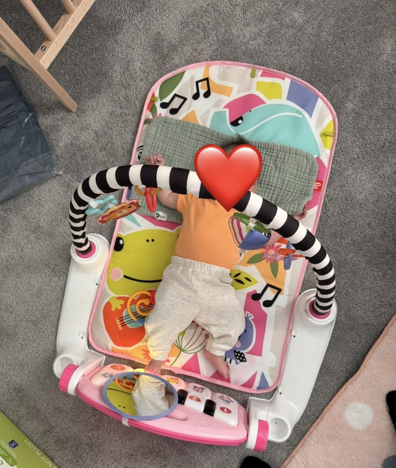 Fisher-Price Baby Playmat Kick & Play Piano Gym with Musical and Sensory Toys for Newborn to Toddler, Navy Fawn customer photo 1