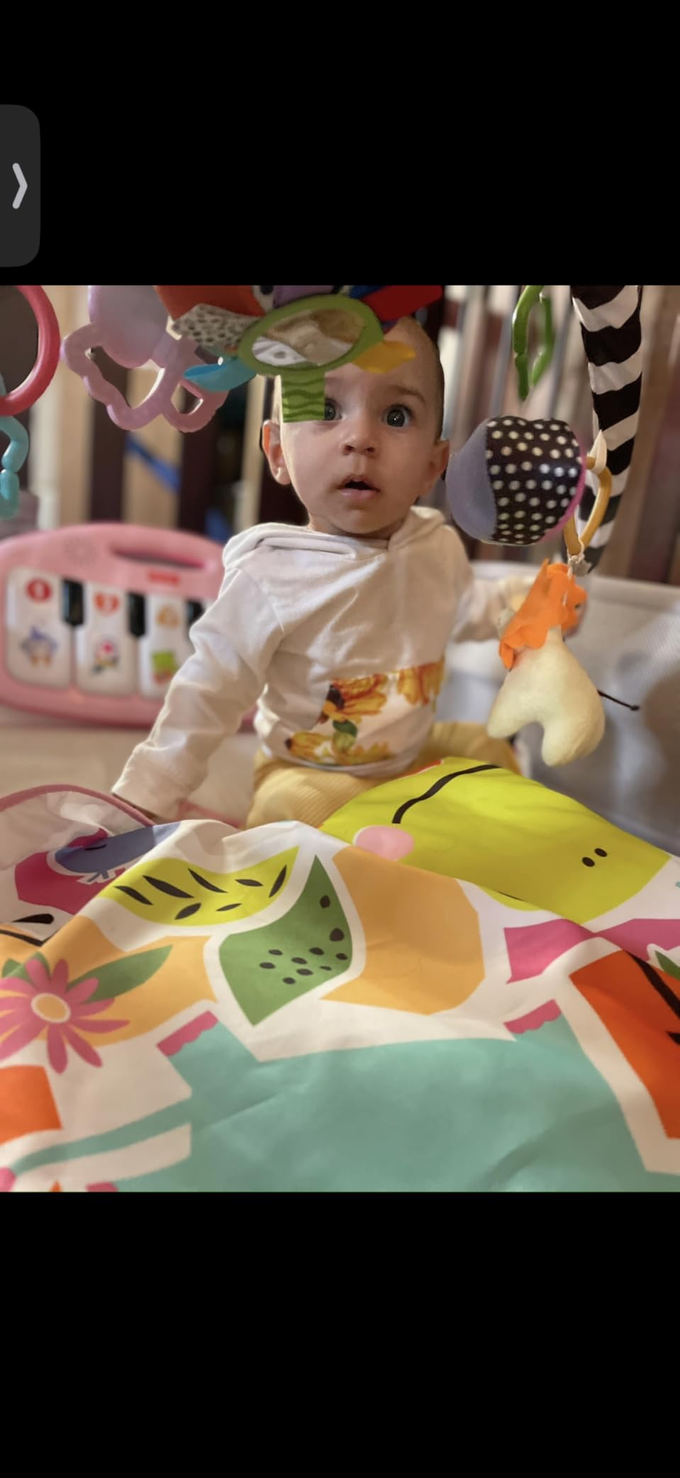 Fisher-Price Baby Playmat Kick & Play Piano Gym with Musical and Sensory Toys for Newborn to Toddler, Navy Fawn customer photo 2
