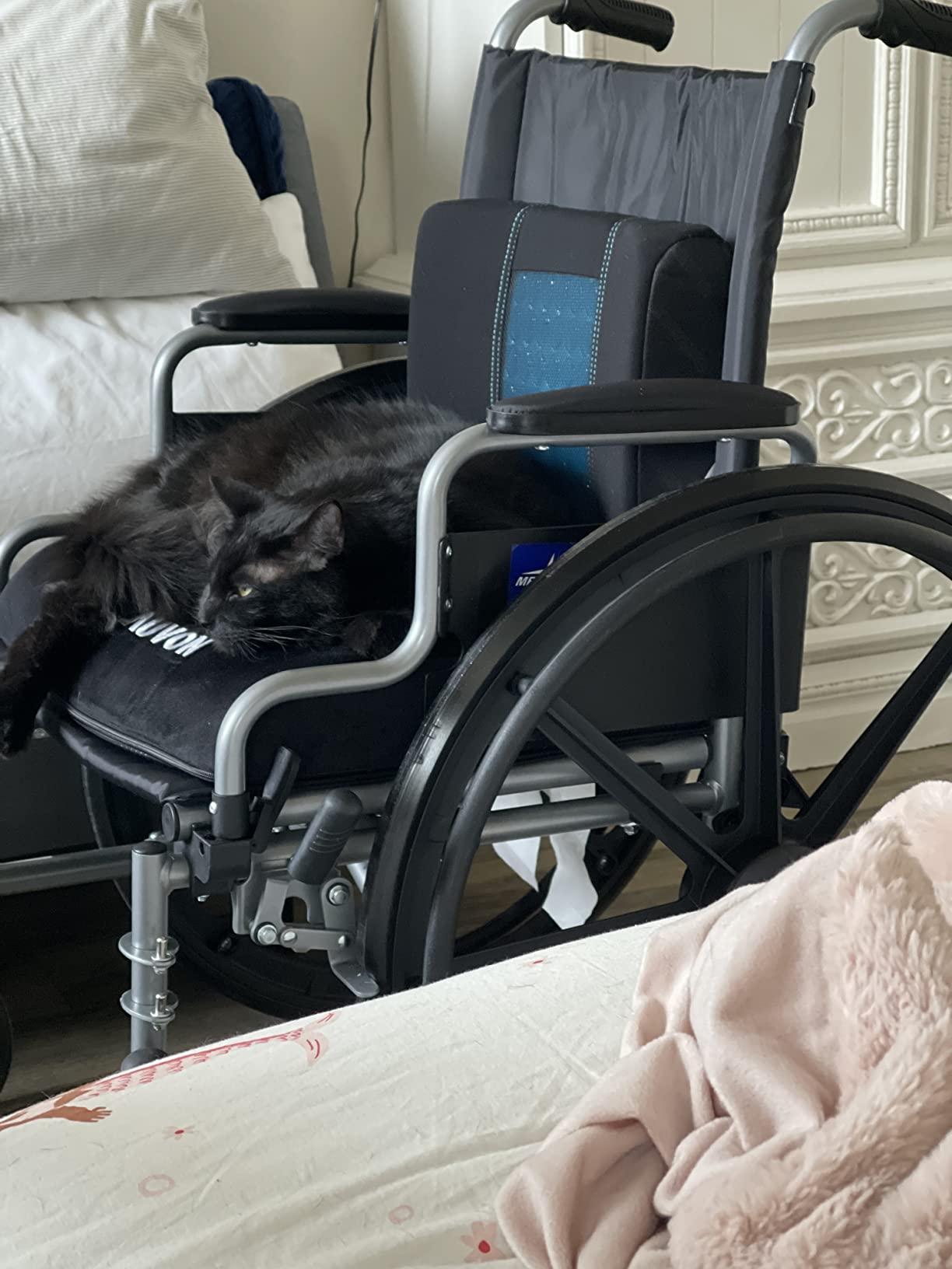 AUVON Wheelchair Seat Cushion, Thigh Slope Design for Long Sitting Comfort | Ergonomic Memory Foam Chair Cushion, U-Cutout for Sciatica & Back Relief, Waterproof Cover, Anti-Sore & Ulcer, Buckle Strap customer photo 2
