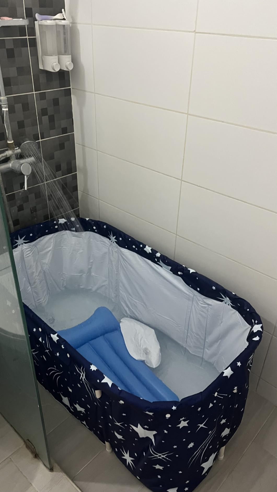 Portable Bathtub, Foldable Bathtub for Adults, Separate Family Bathroom SPA Therapy Tub for Shower Stall, Soaking Hot SPA and Ice Bath Tub, 45.3''x23.6''x19.7'' customer photo 1